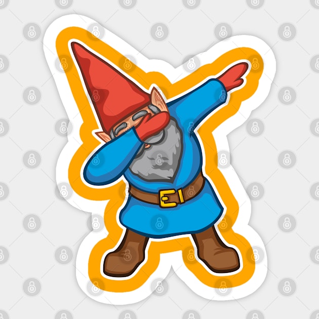 Dabbing Garden Gnome Sticker by MerchFrontier